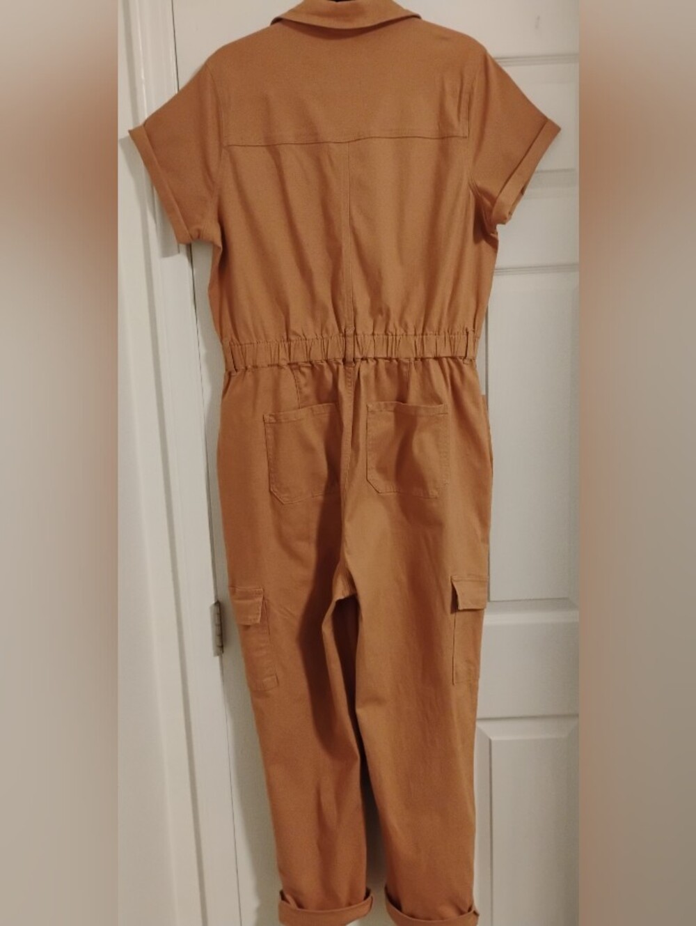 Regeneration By Celebrity Pink Women's Button Down Jumpsuit in Pink Salmon Sz. L - Picture 2 of 12